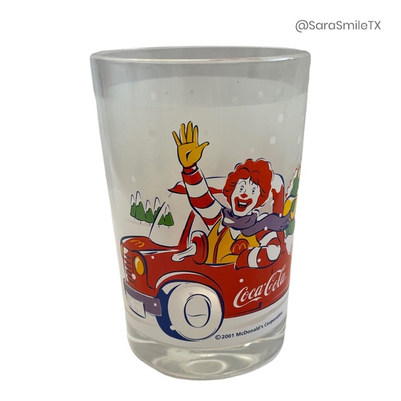 MCDONALD'S COCA-COLA 2001 LIMITED EDITION Ronald McDonald Christmas Glass - NIB - Picture 2 of 15